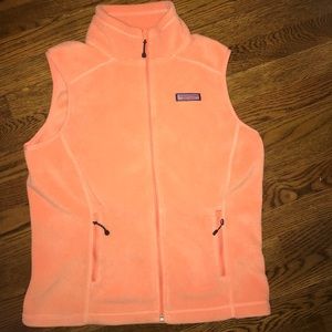 Vineyard Vines Orange Fleece Women’s Vest Size S